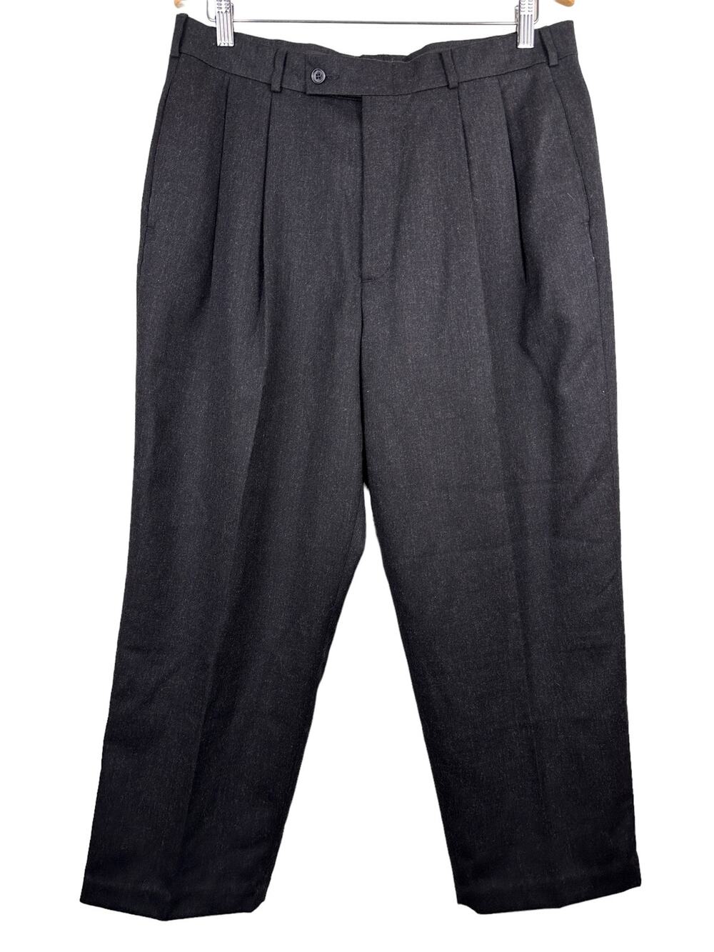 Slates Men's 36W x 30L 100% Wool Trousers Dress Pants Original Fit 10813-1058